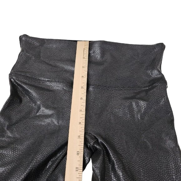 Spanx Womens Leggings Medium Black Faux Leather Stretch High Rise Stretch - Picture 9 of 10